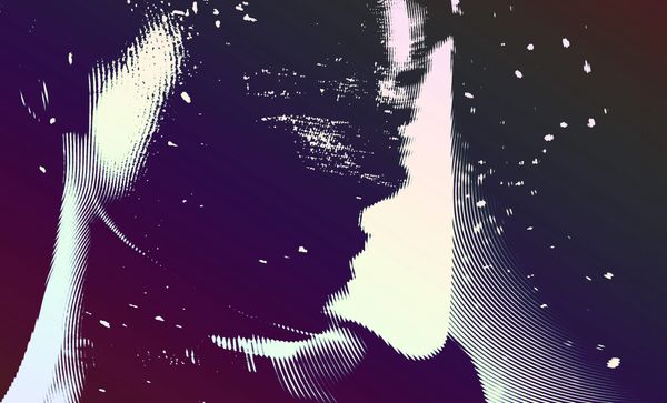 A decorative image of a female face