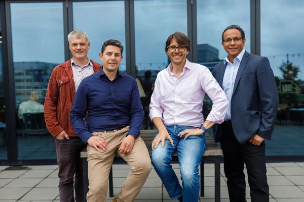 The Portal Biotech team. Form left to right: Tim Massingham, Andy Hero, Giovanni Maglia, Selly Saini.