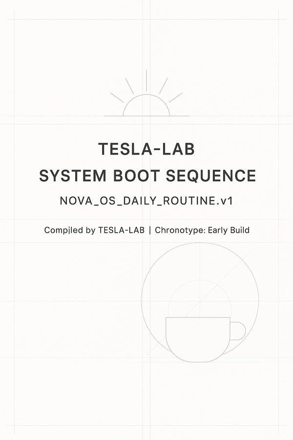 SYSTEM_REPORT: NOVA_OS_DAILY_ROUTINE.v1 Compiled by TESLANIC-LAB — Chronotype: Early | Build Type: Human Biological System Confidential internal document. For authorized biological entities only.