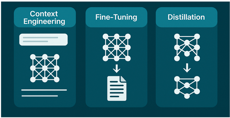 Context Engineering vs Fine-Tuning vs Distillation
