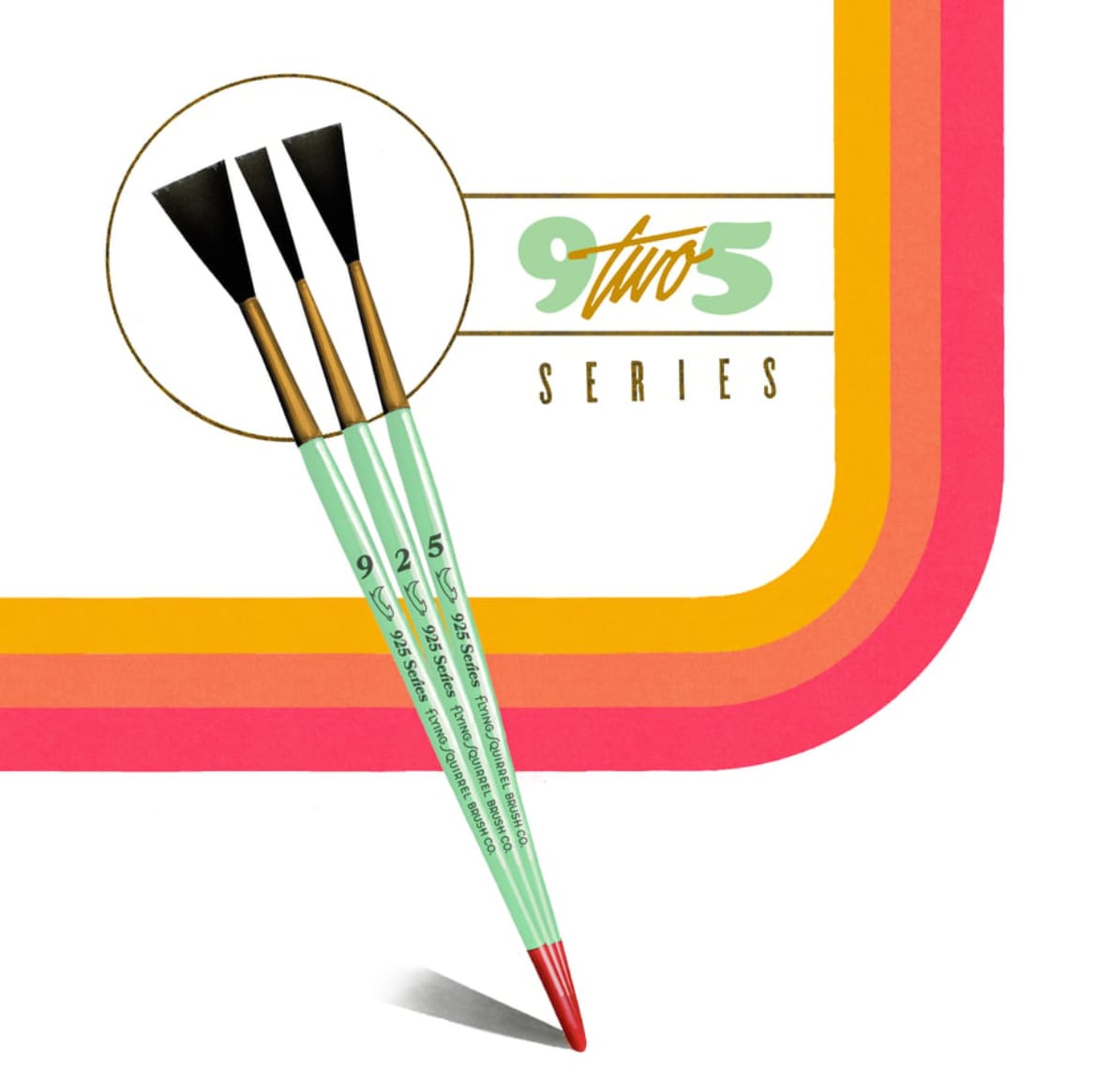 Promotional flyer for chiselled sign painting brushes, featuring three brushes and graphics.