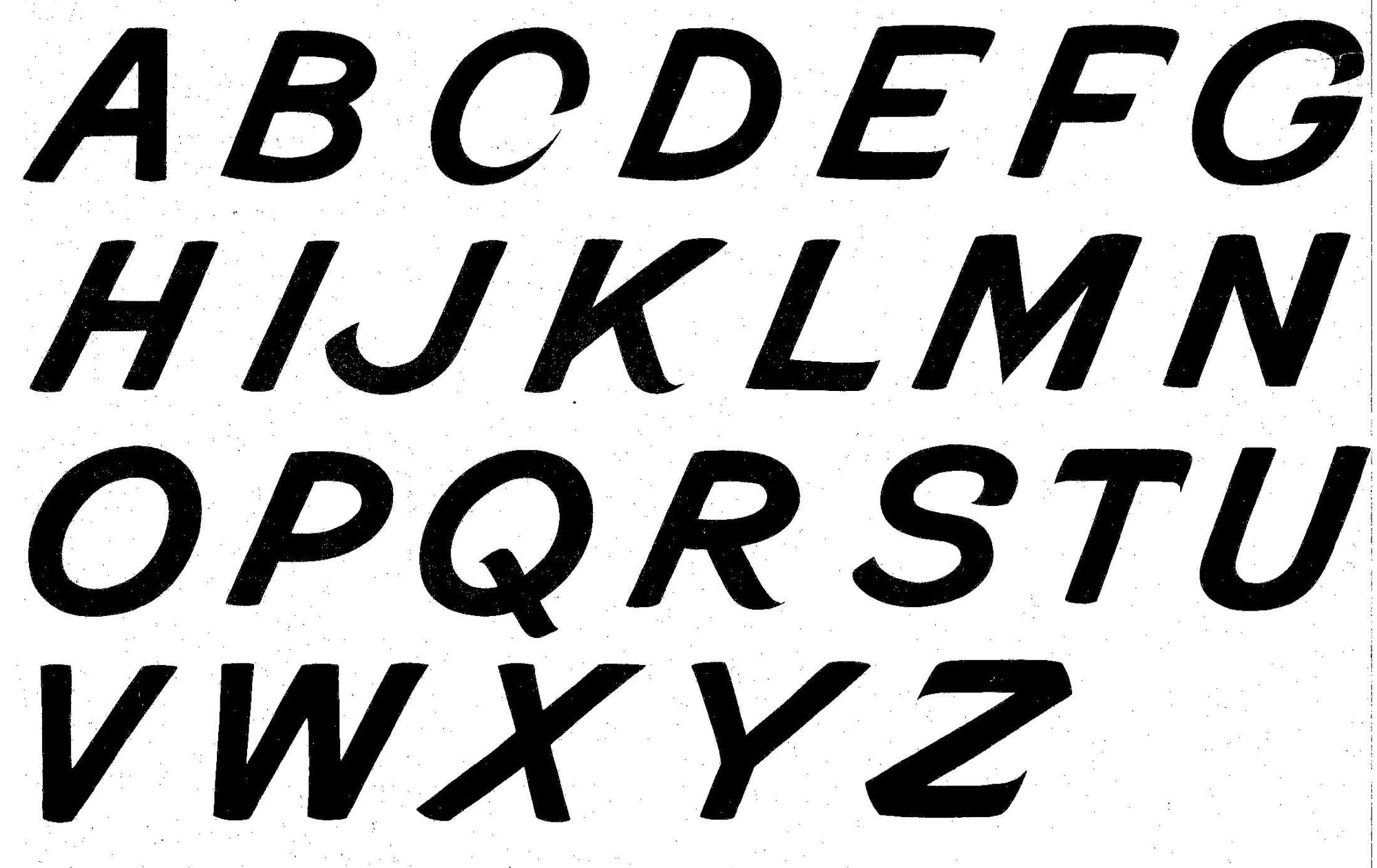 Hand-painted uppercase alphabet.