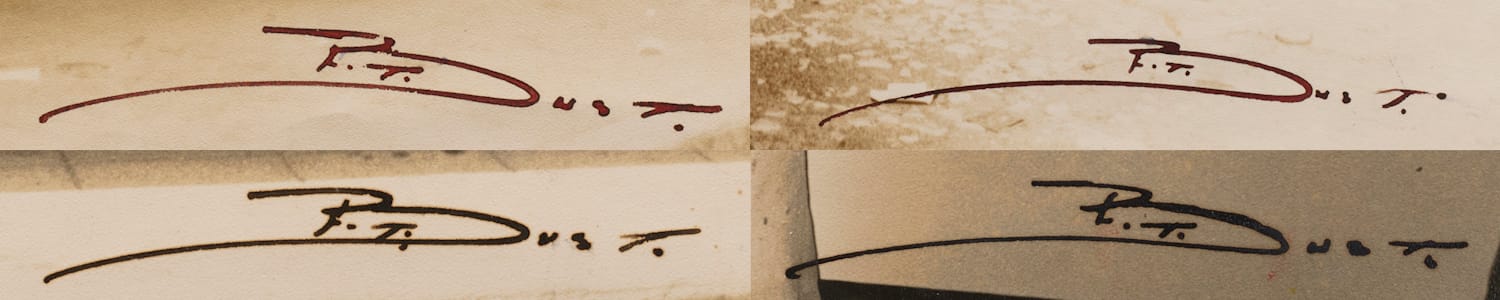 2 x 2 array of signatures by the same person.