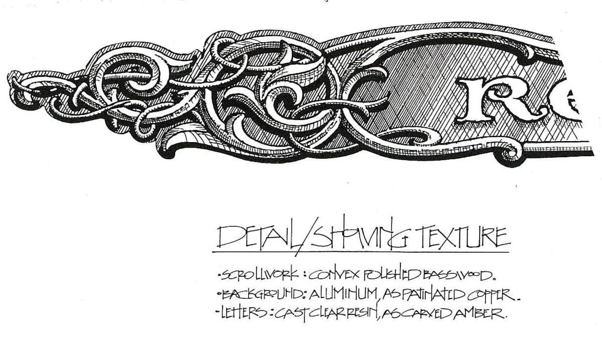Mark Oatis’ original sketch for the Reward Center sign at Green Valley Ranch, Las Vegas.