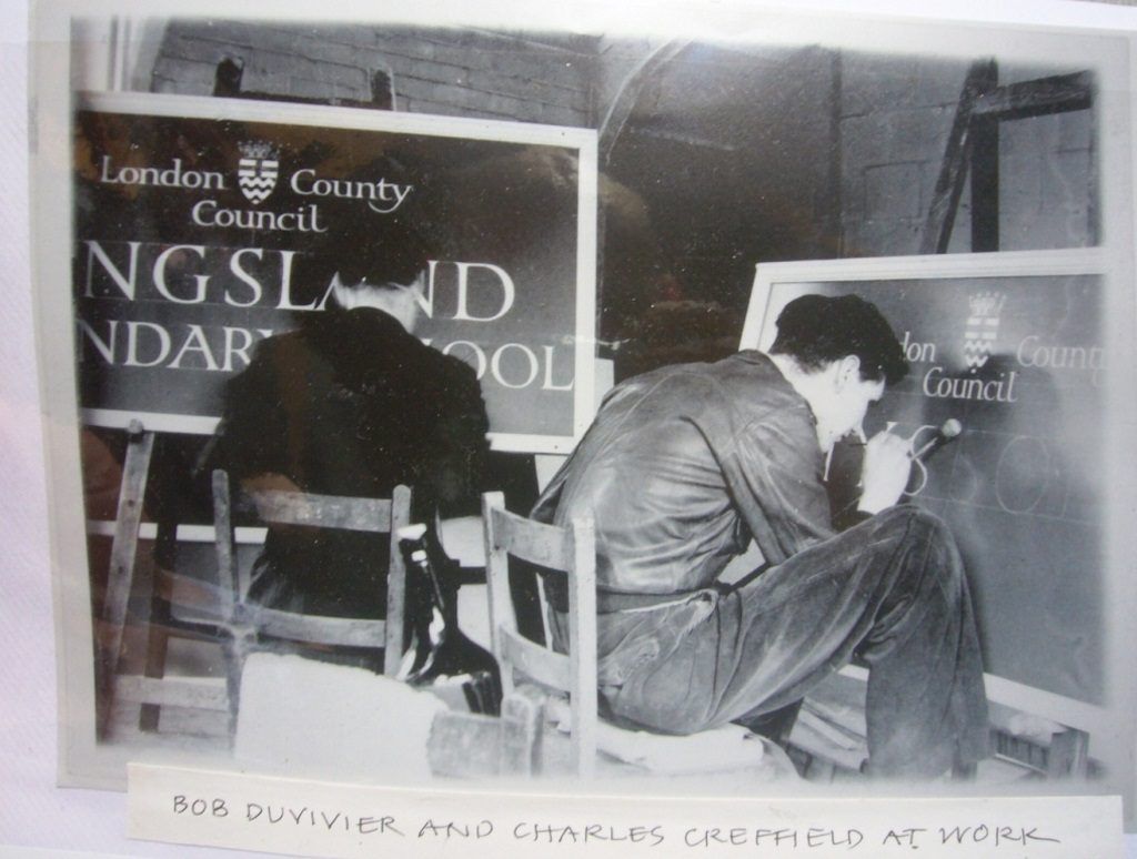 Bob Duvivier and Charles Creffield at work