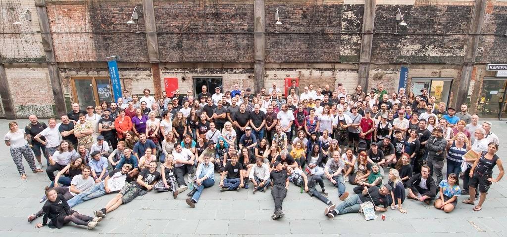 Cheese! Group photo outside our wonderful venue at the Bargehouse, OXO Tower Wharf.