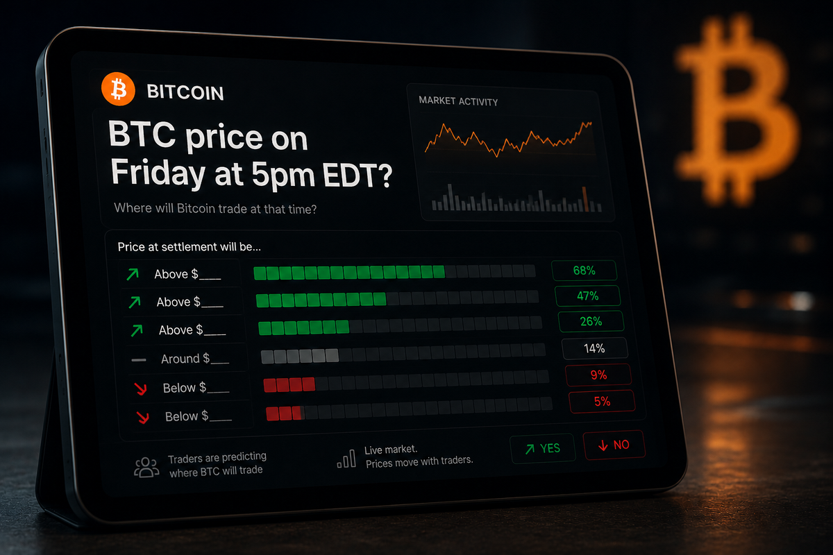 Bitcoin Prediction Market: Where Will BTC Finish on Friday?
