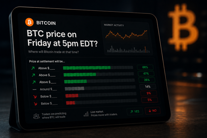 Bitcoin Prediction Market: Where Will BTC Finish on Friday?