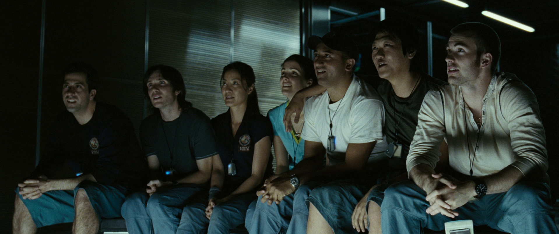 The crew from Sunshine sit together