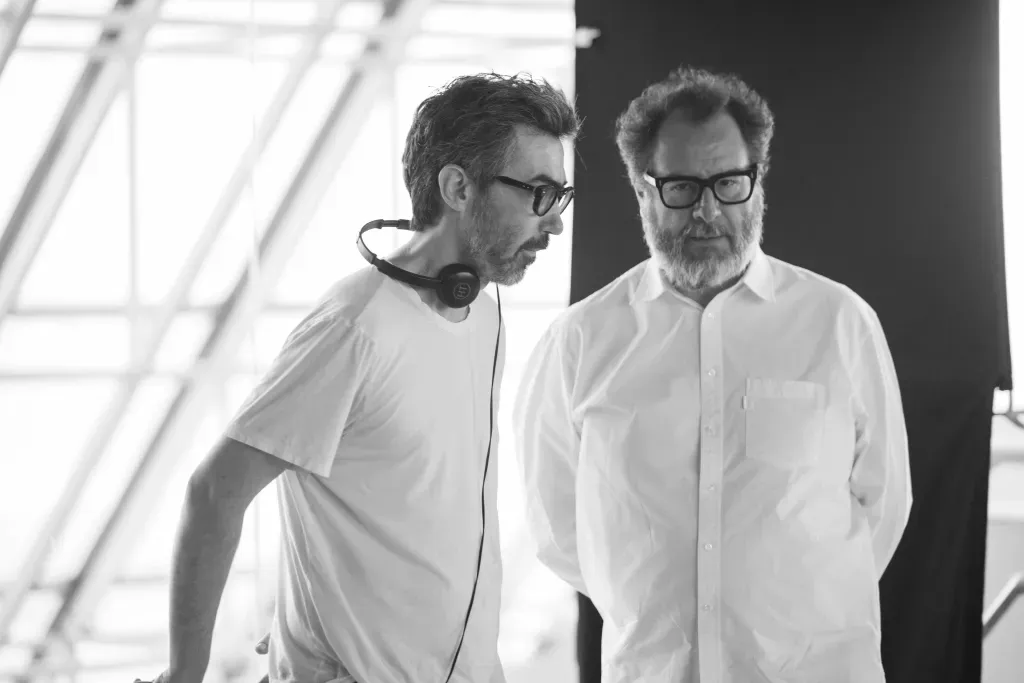 Rodrigo Valdes and Pablo Cruz on the set of Vengeance