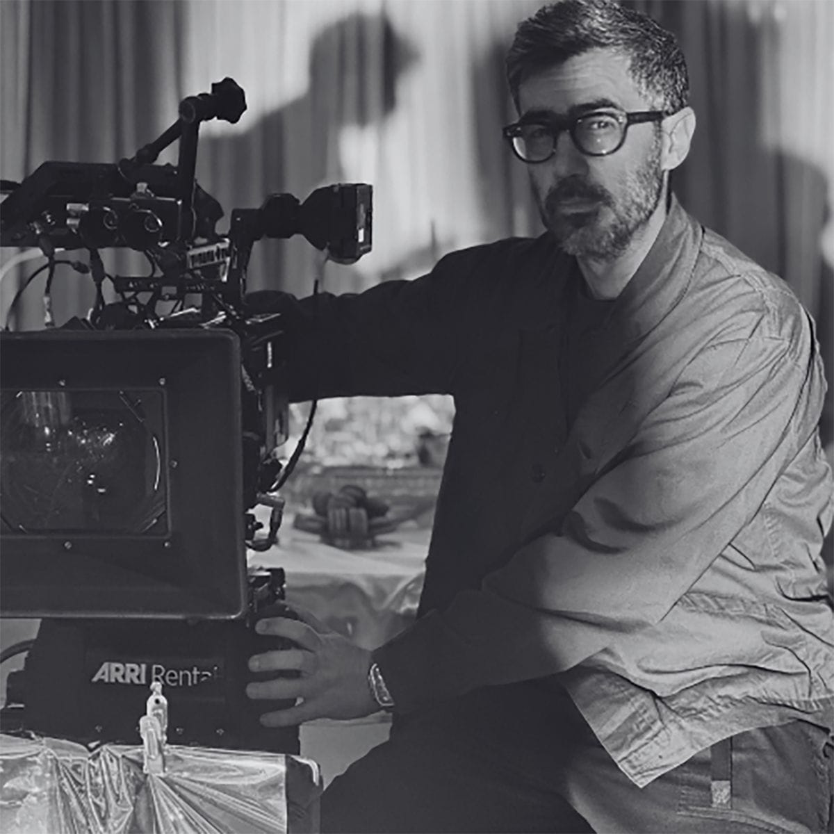 Rodrigo Valdes next to an ARRI camera