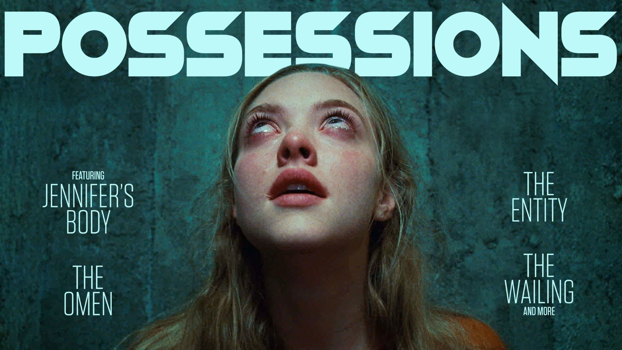 Cover art for Criterion's "Possessions" collection, with Amanda Seyfried in Jennifer's Body