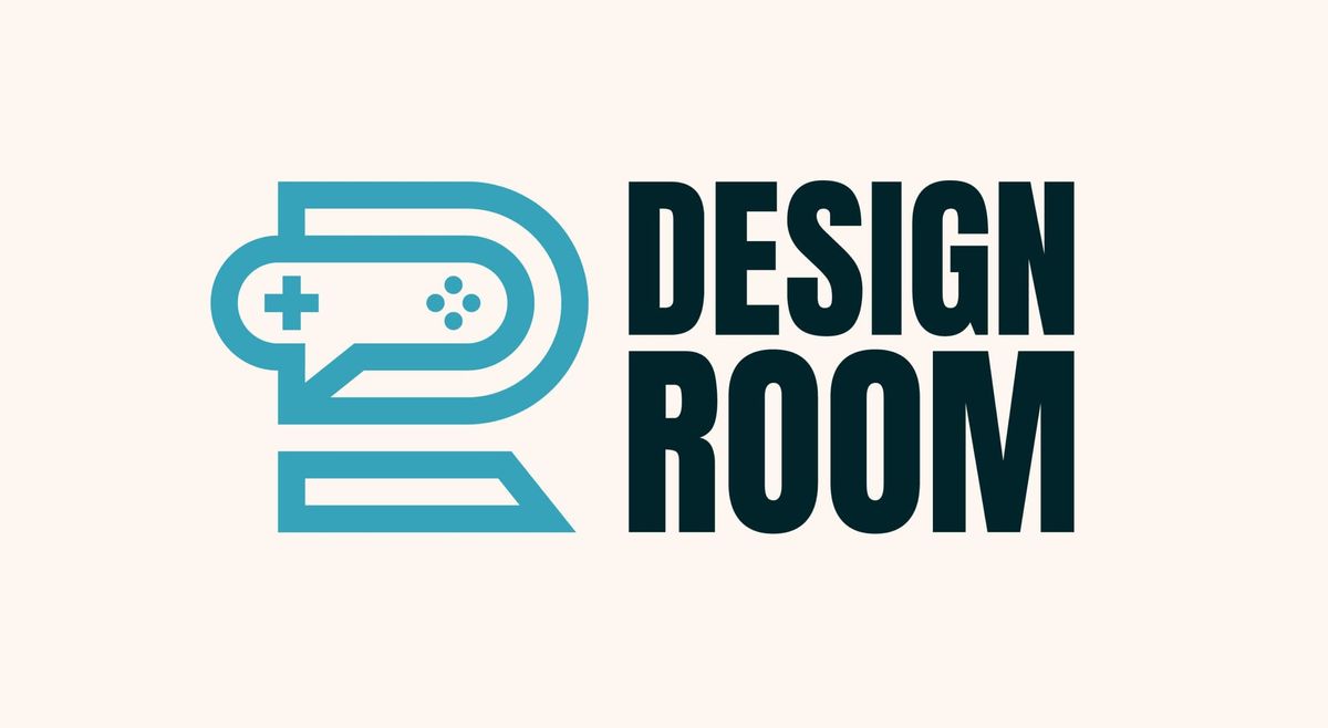 Logo for Design Room, with a game controller nested within a D and an R