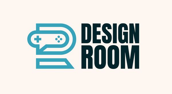 Logo for Design Room, with a game controller nested within a D and an R