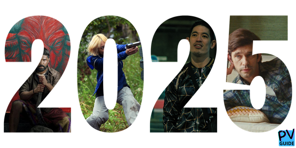 A collage image, with pictures from Bison Kaalamaadan, Baby Assassins 3, Slow Horses, and Peter Hujar's Day overlaid onto 2025