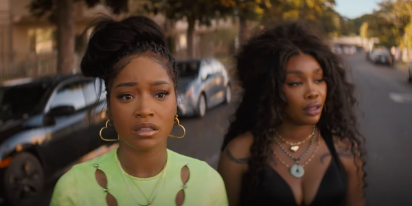 Keke Palmer and SZA looking disheveled in One of Them Days