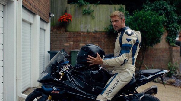 Alexander Skarsgård looking handsome as ever on a bike in Pillion