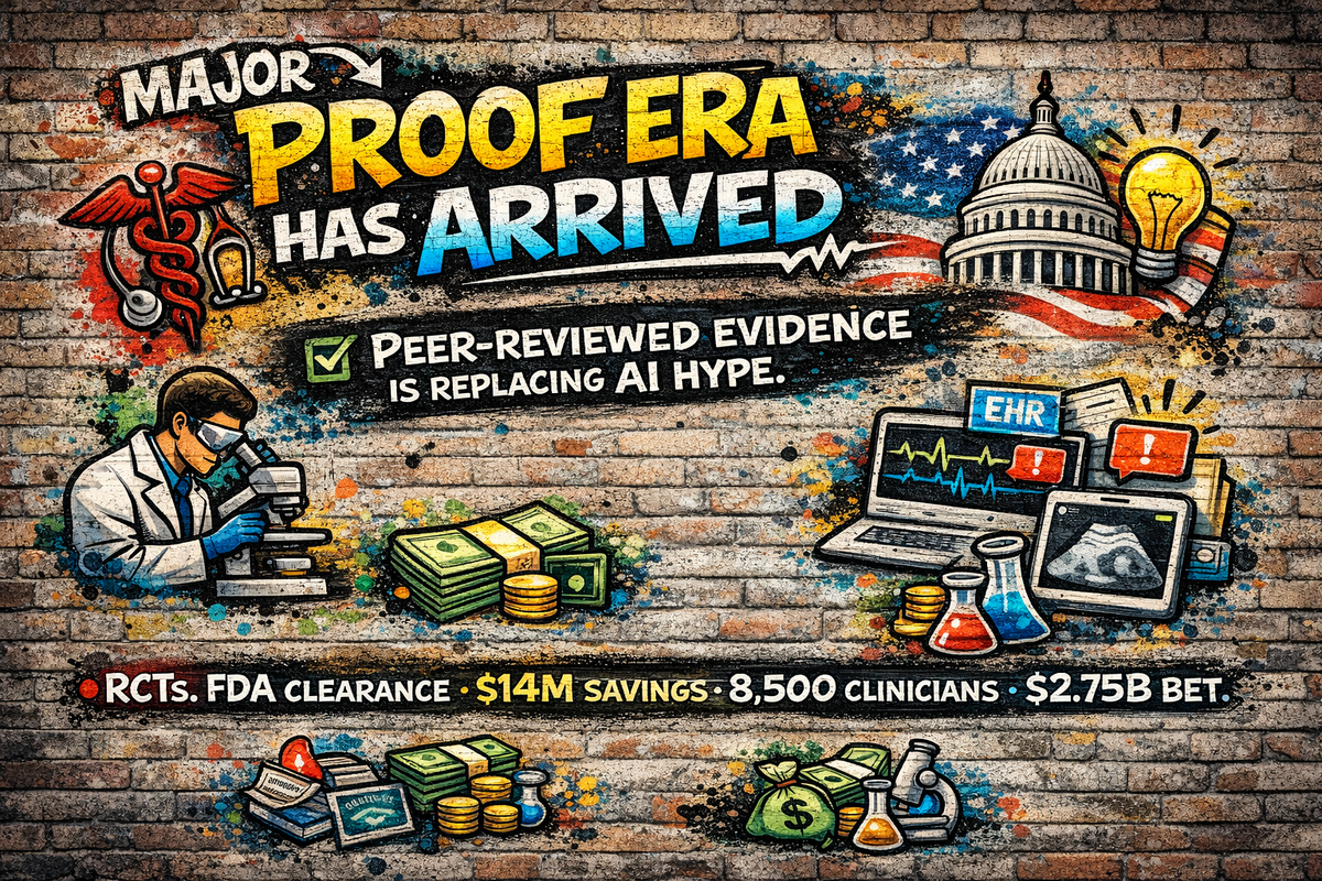 The proof era has arrived: AI claims are now being tested like drugs, and health systems are paying attention.
