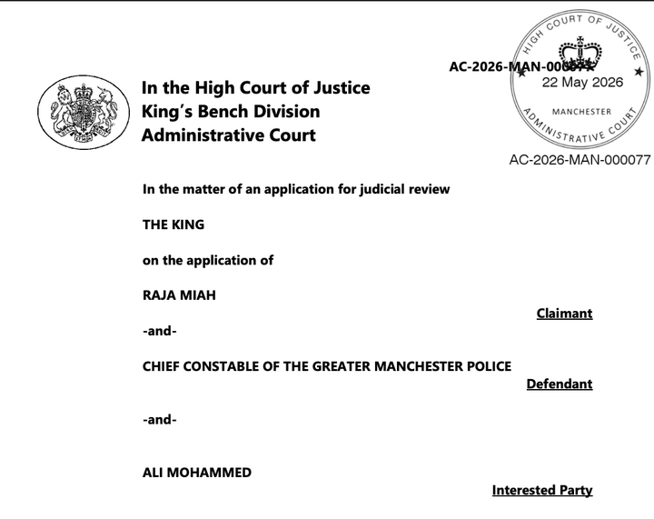 Raja Miah vs Chief Constable of Greater Manchester Police