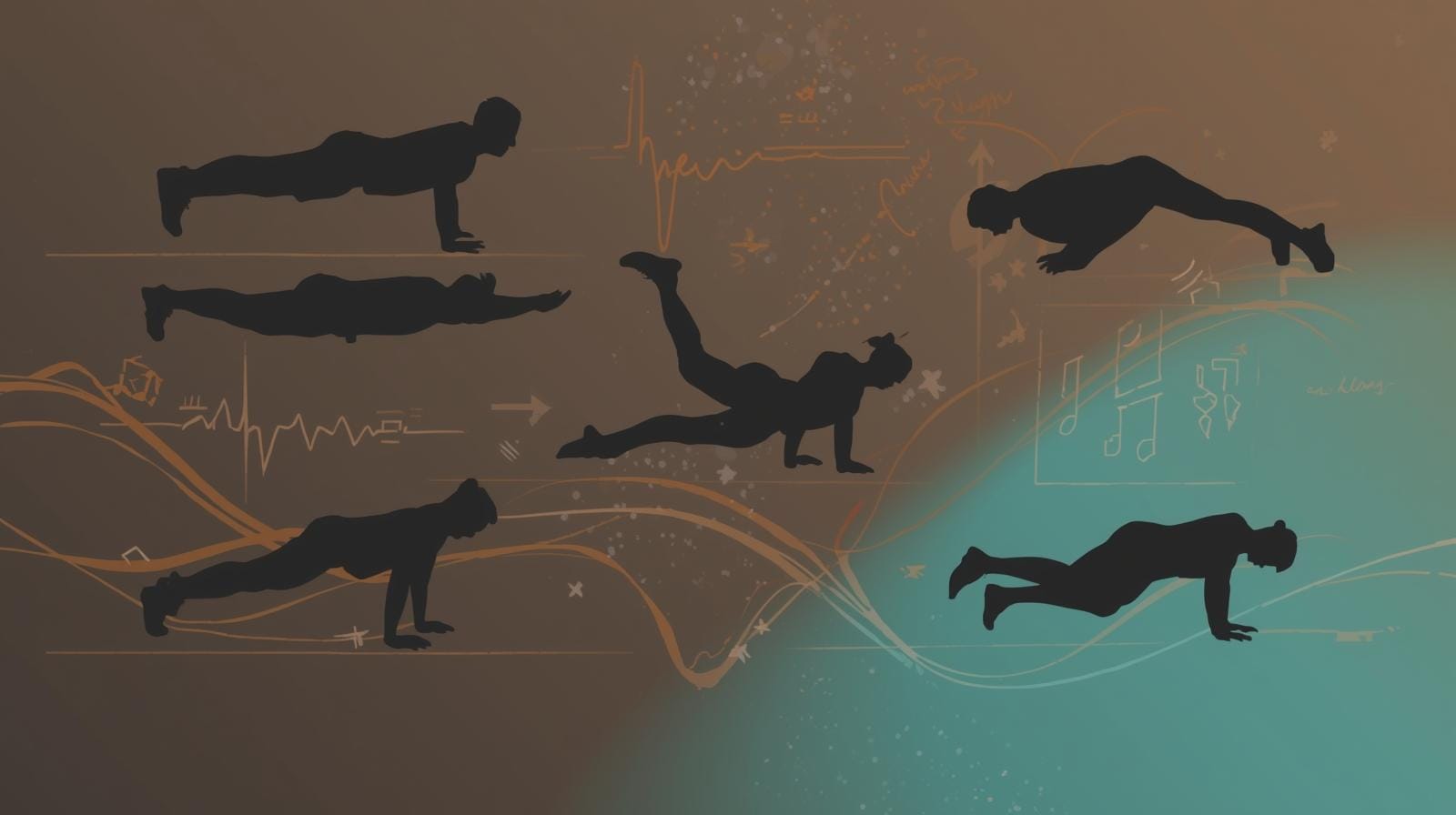 Bodyweight training silhouettes