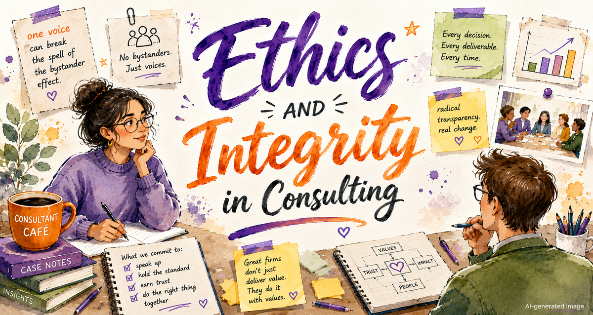 Radical transparency, ethics and integrity can't be a competitive edge. They're the price of entry for every firm, every consultant, every day.