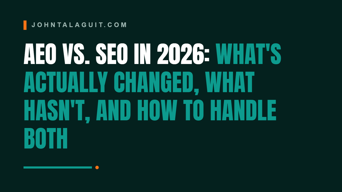 AEO vs. SEO in 2026: What's Actually Changed, What Hasn't, and How to Handle Both