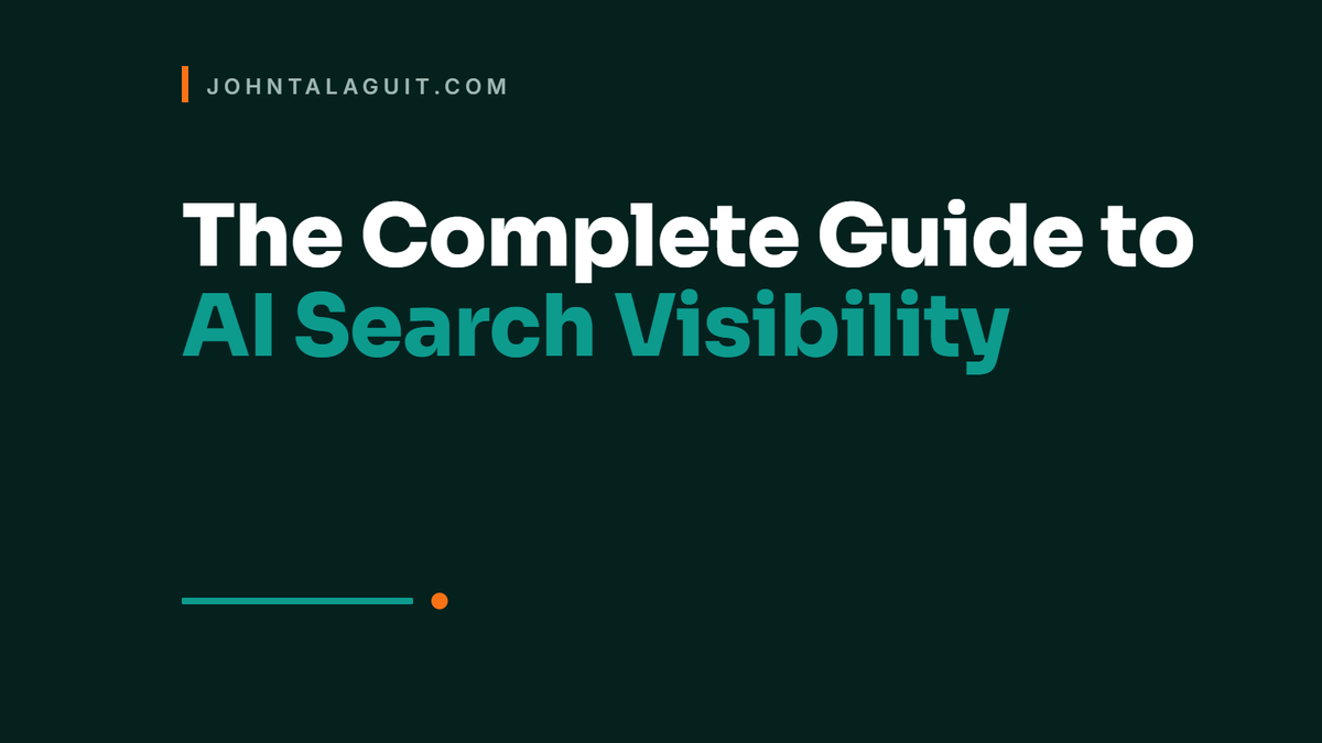 Cover: The Complete Guide to AI Search Visibility for Business Owners, by John Talaguit.