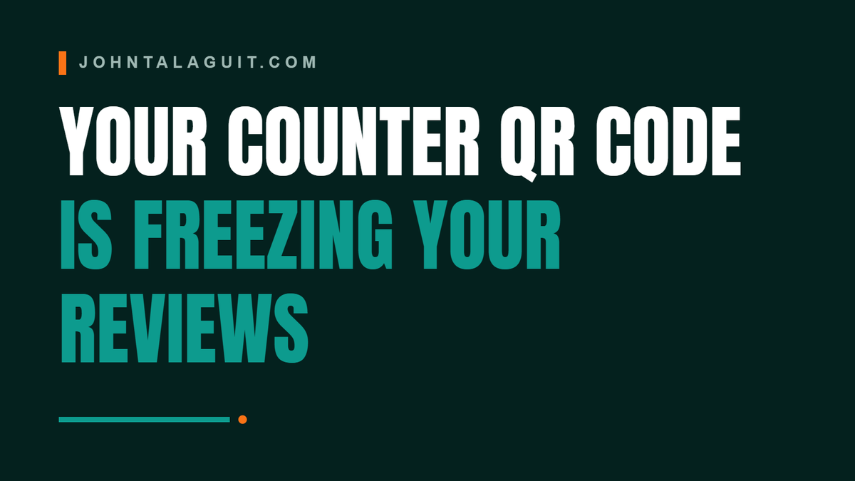 Cover banner: Your Counter QR Code Is Getting Your Reviews Frozen