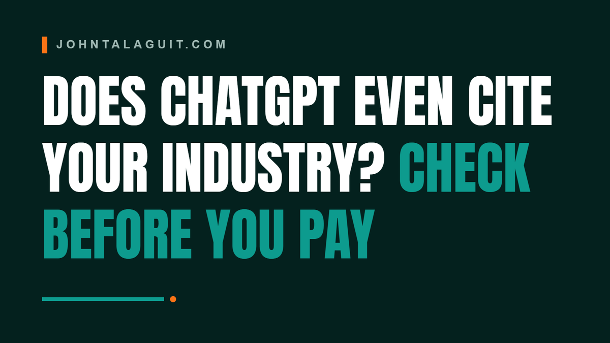 Cover banner: Does ChatGPT Even Cite Your Industry? Check Before You Pay