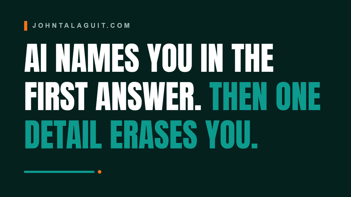 Cover banner: AI Names You, Then One Detail Erases You