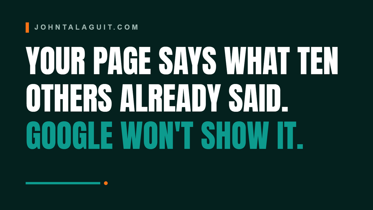 Cover banner: The 10% Rule: One Test That Decides If Google Shows Your Page
