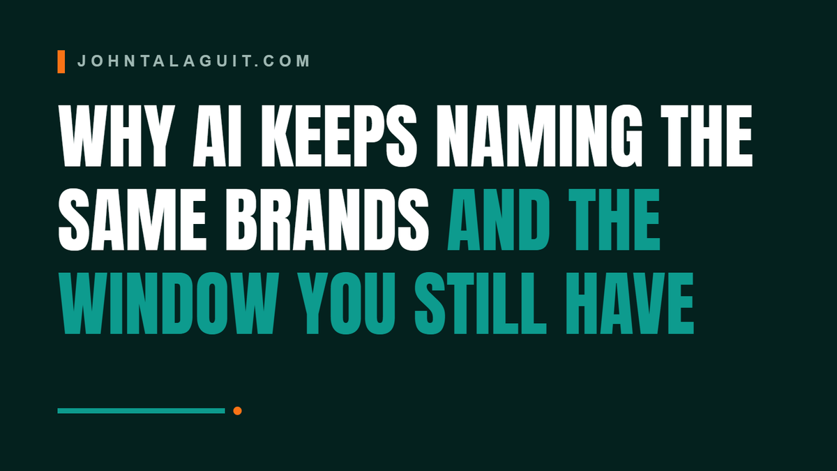 Cover banner: Why AI Keeps Naming the Same Brands (And Your Open Window)