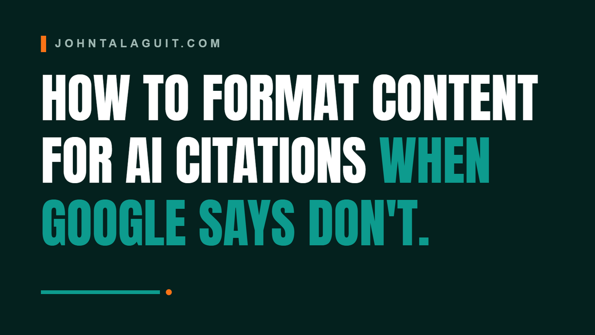 Cover banner: How to Format Content for AI Citations When Google Says Don't