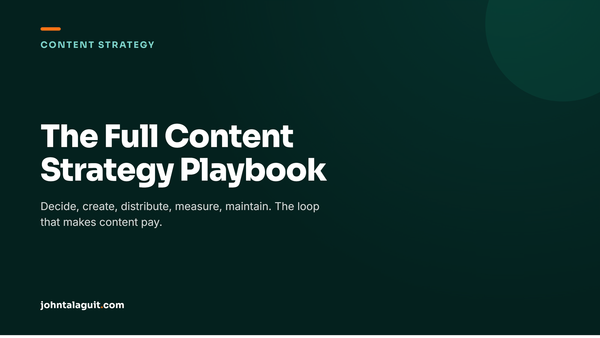 The Full Content Strategy Playbook, branded johntalaguit.com cover