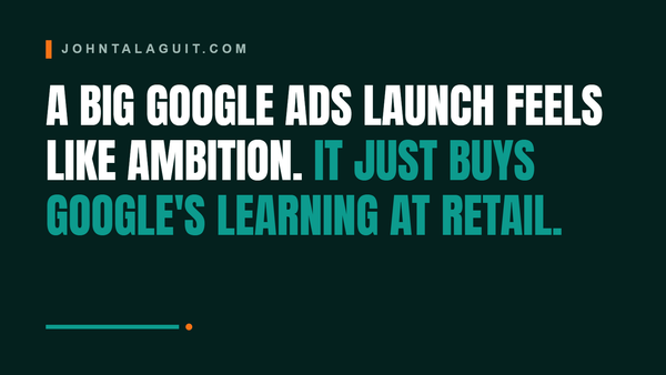 Cover banner: Why a Big Google Ads Launch Usually Burns Your Cash