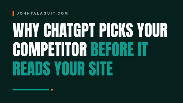 Cover banner: Why ChatGPT Picks Your Competitor Before It Reads Your Site
