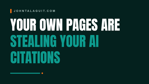 Cover banner: Your Own Pages Are Stealing Your AI Citations