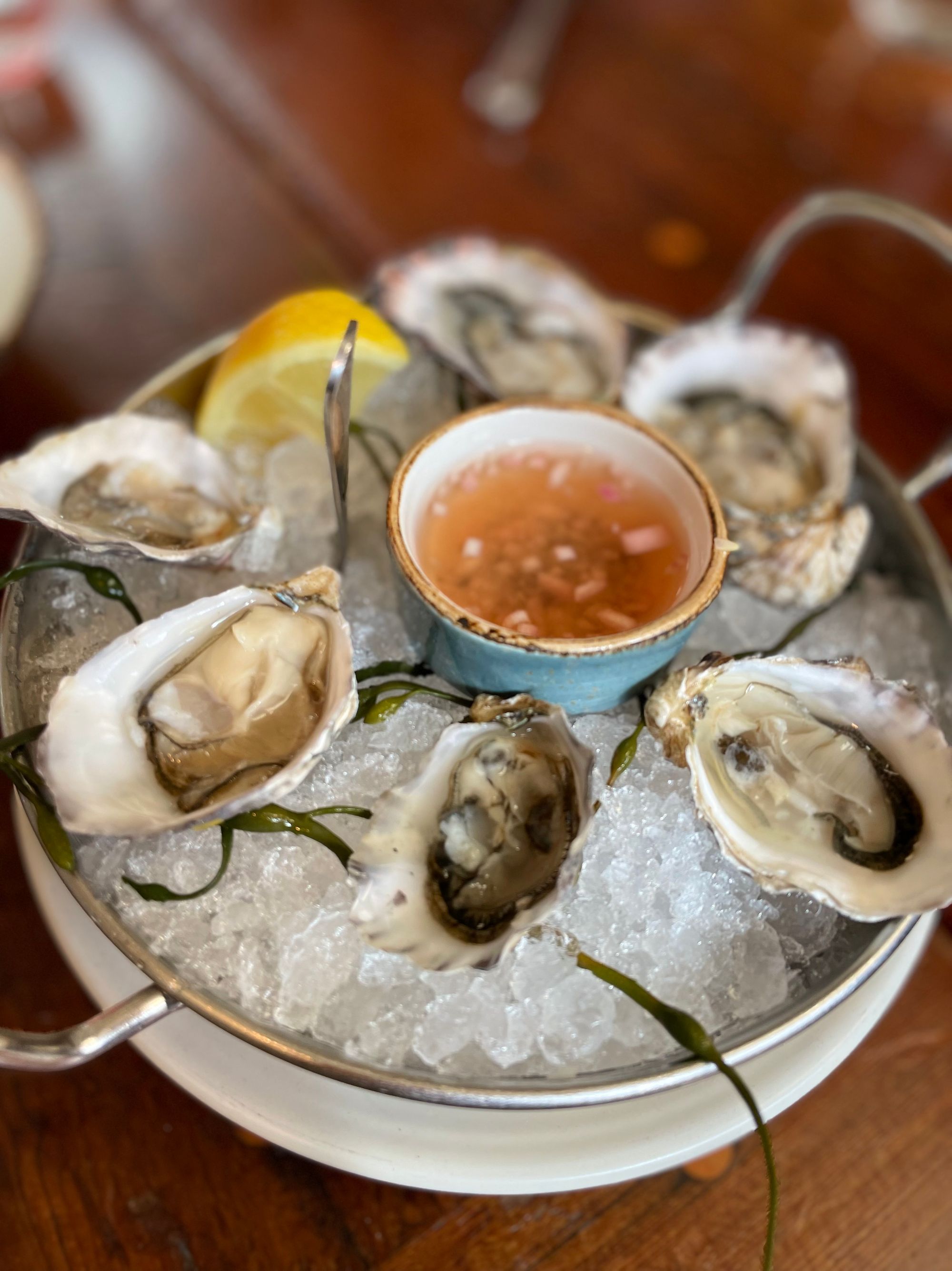 raw oysters at Foreign Cinema