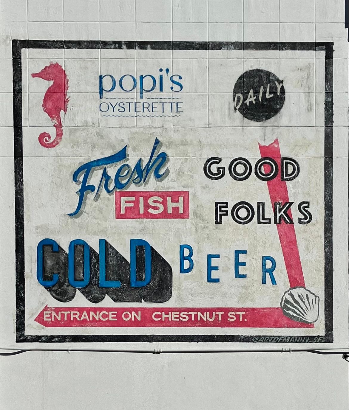 mural for Popi’s Oysterette 