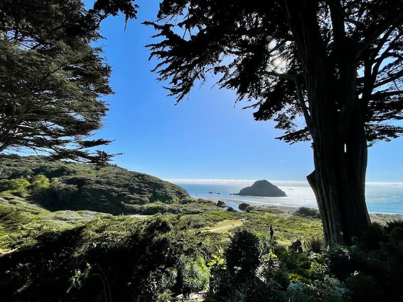 The view at Elk Cove Inn and gunderson rock