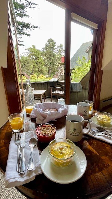 Breakfast in our room. egg quiche