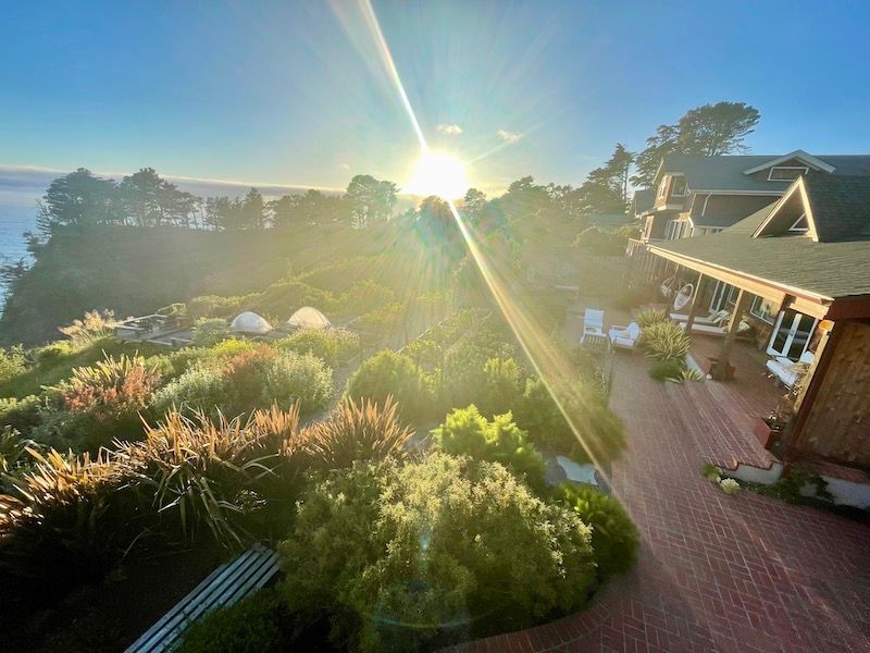 Harbor House Inn at sunset.