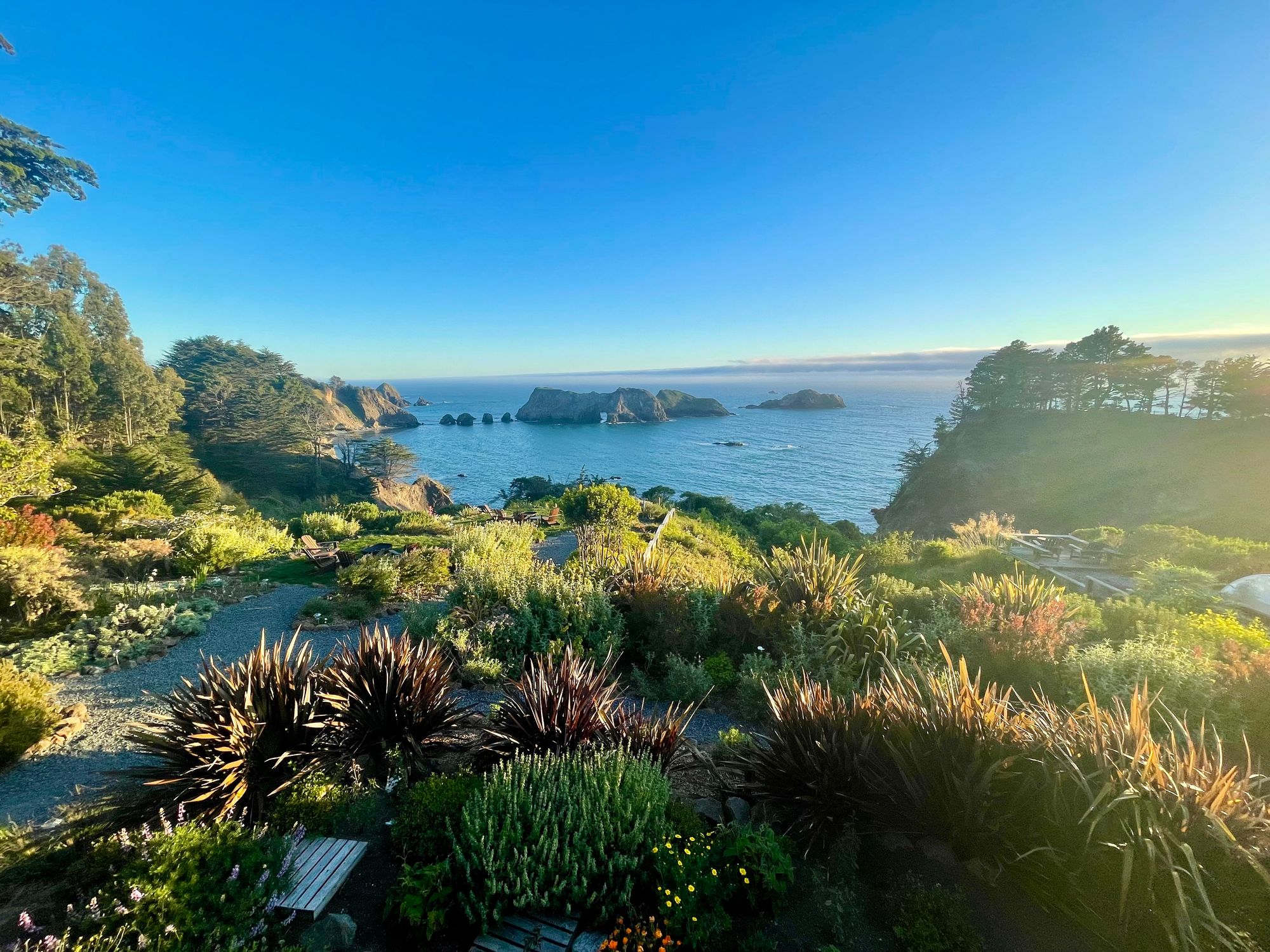Sunset view at Harbor House Inn.