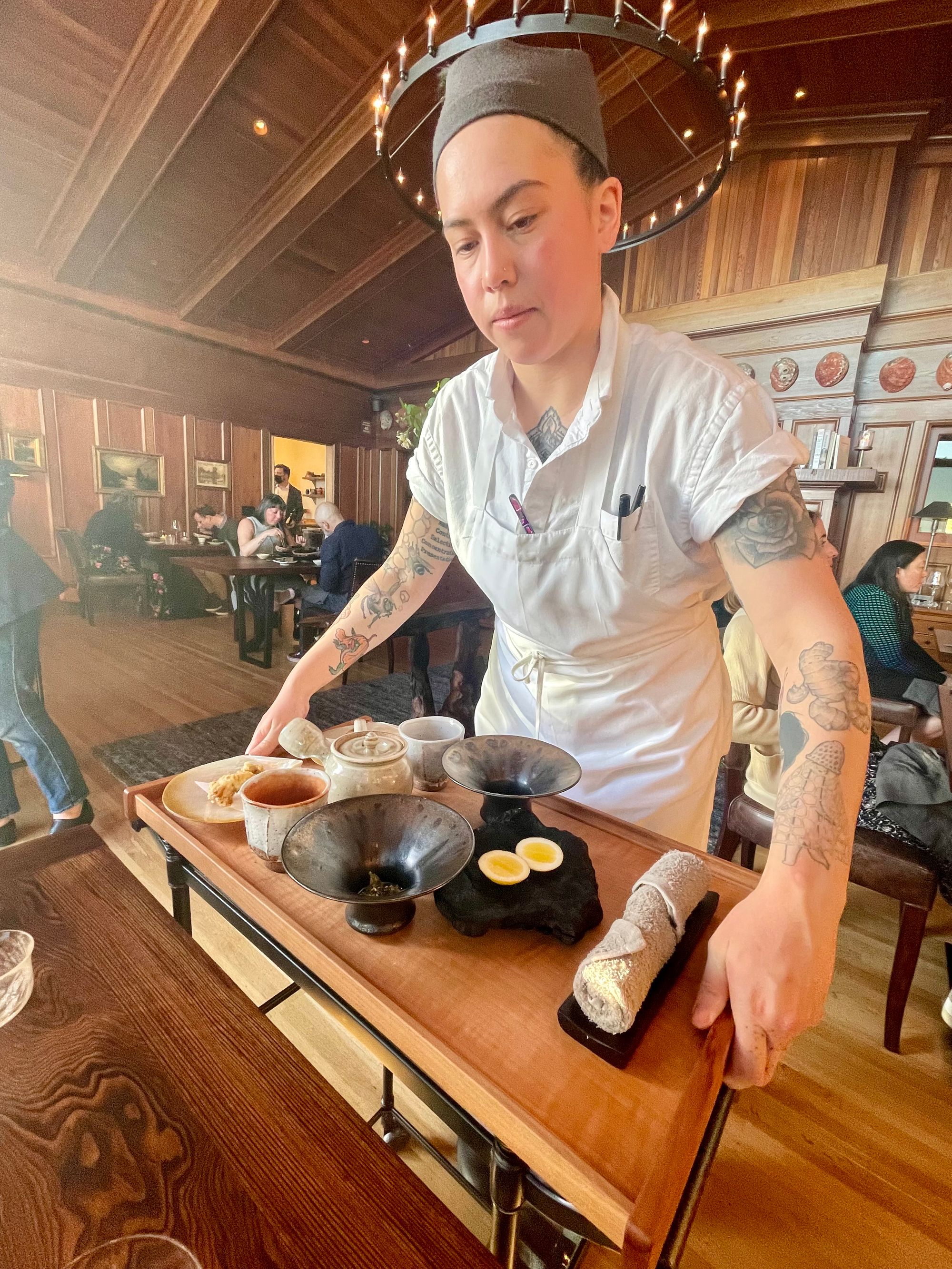 Tableside tempura service. 
