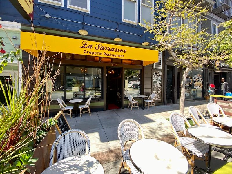 exterior cafe tables La Sarrasine divisadero san francisco