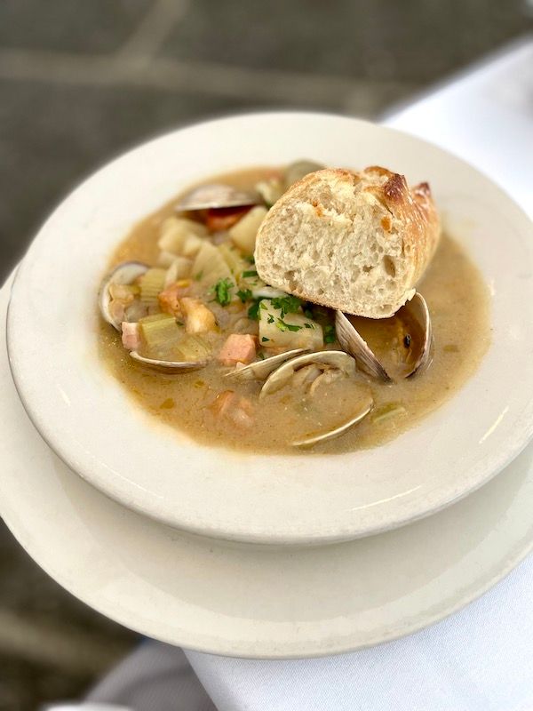 Clam chower at Little River Inn. 