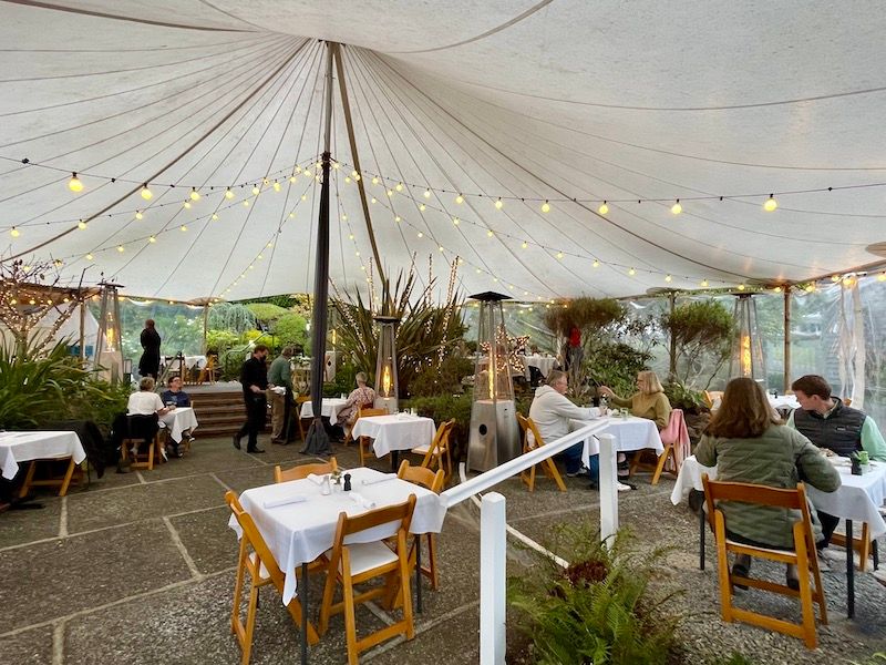 The enclosed back patio. little river inn