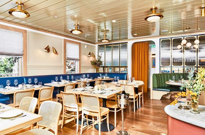 chic dining room of chez noir carmel by the sea