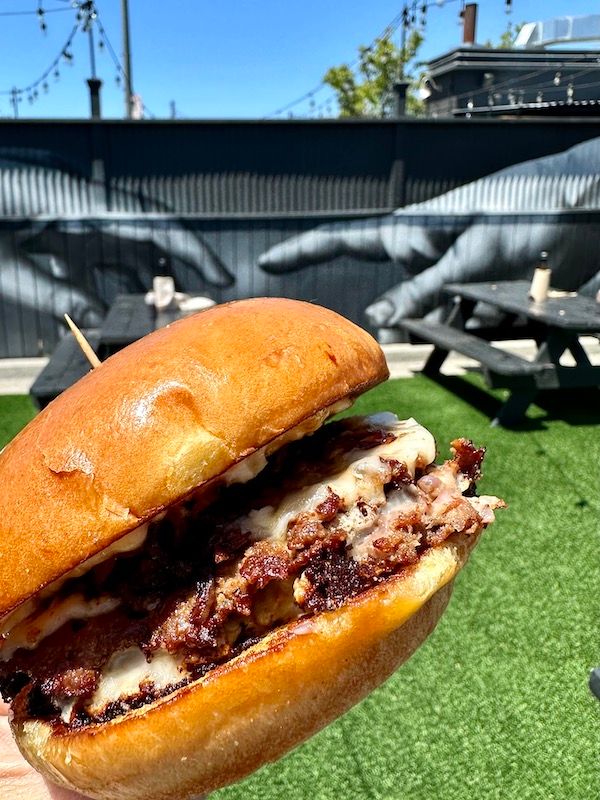 smash burger from the Horn Barbecue trailer