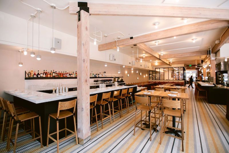 bar and dining room flour + water pizzeria